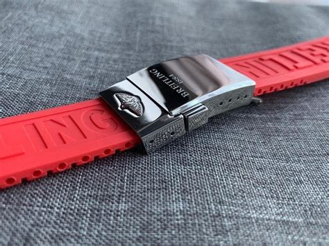 breitling red strap|Breitling military strap.